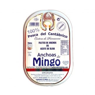 Anchoas de Mingo, 12-14 filetes, Anchoas del Cantábrico, 114g