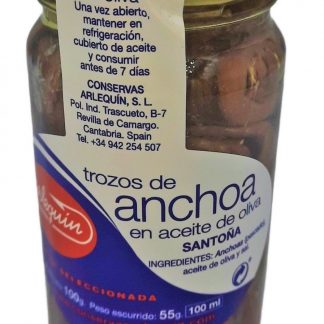 5 tarros de trozos de anchoas Arlequín