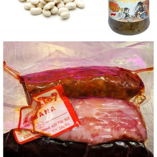 Preparado para cocido
- Berza: 345gr
- Compango: 300gr
- Alubias: 500gr